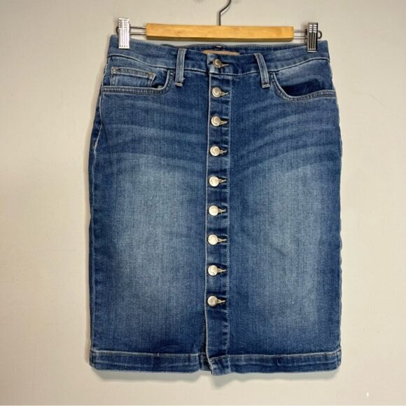 Joe's Jeans Kerrigan Denim Button Front Pencil Skirt, size 28 - Picture 3 of 14